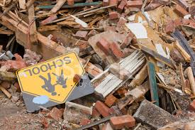 school in rubble