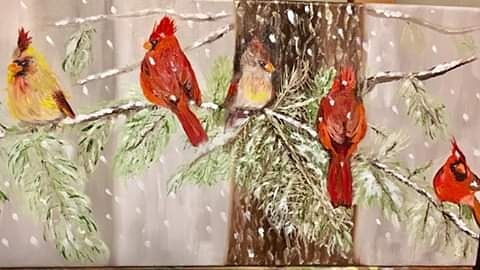 cardinals fluffed up