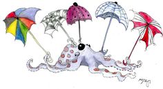 octopus with umbrellas