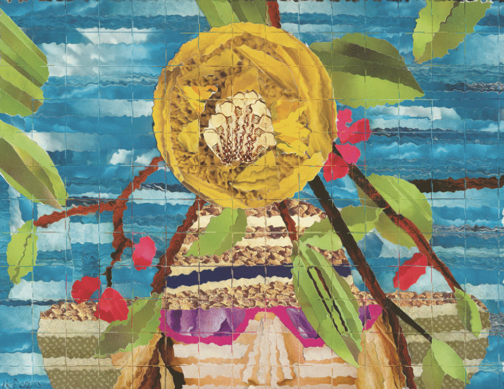 woman and lemon collage with glass effect 050620