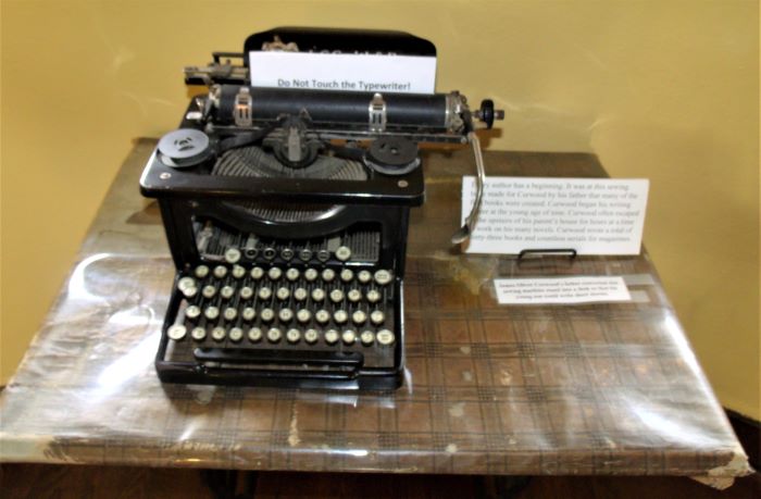 resized typewriter and old sewing machine table curwood's father set up for him as a child for writing 060221