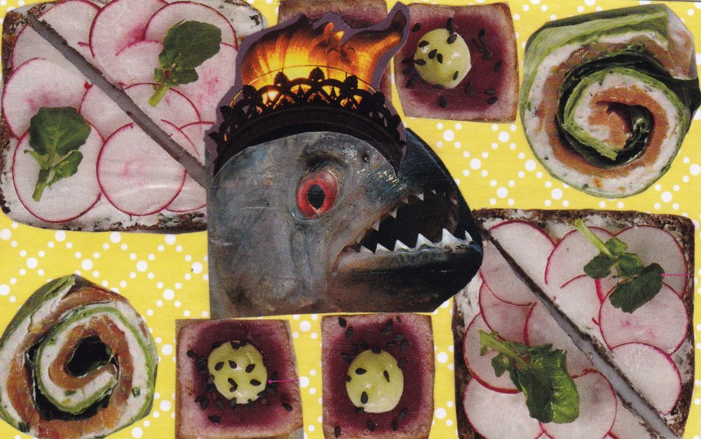 yellow sushi and pirahna