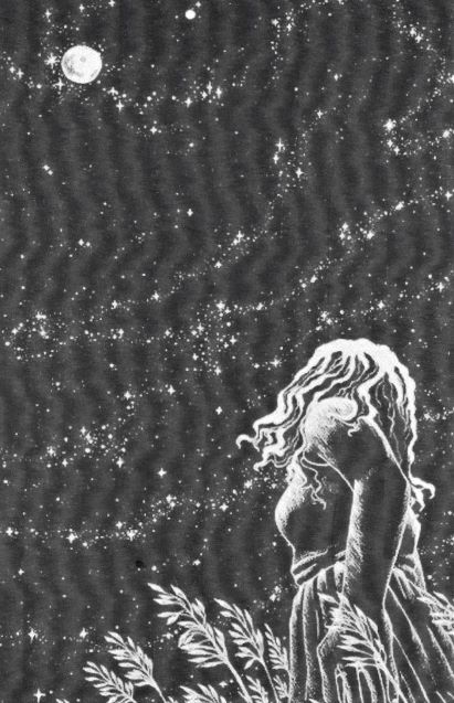 card 24 woman looking up at moon resized