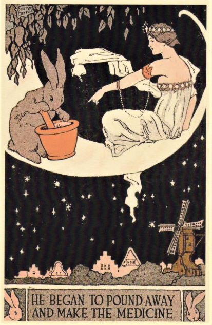 card 32 moon rabbit lady words resized