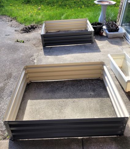 resized empty steel raised beds 050523