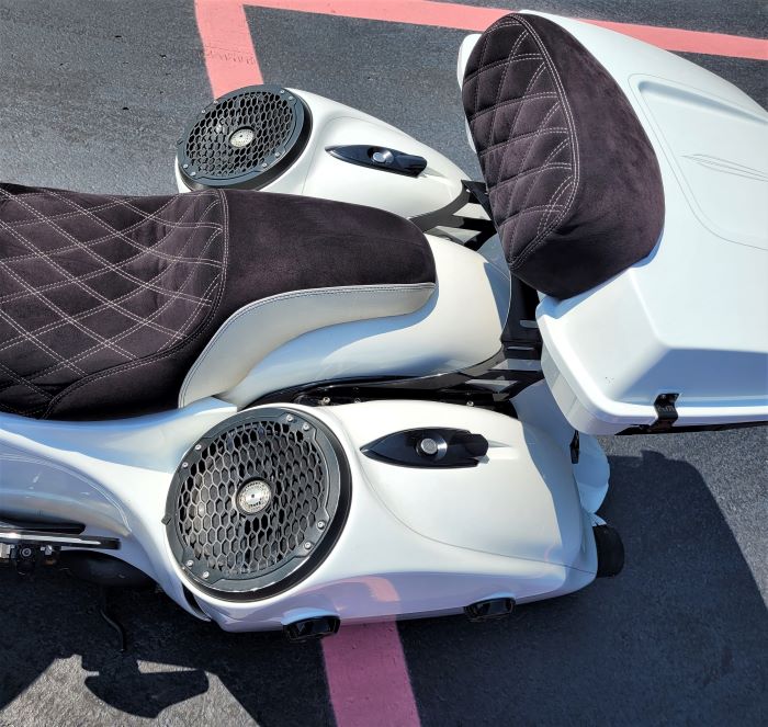 resized indian motorcycle back seat and speakers 072223