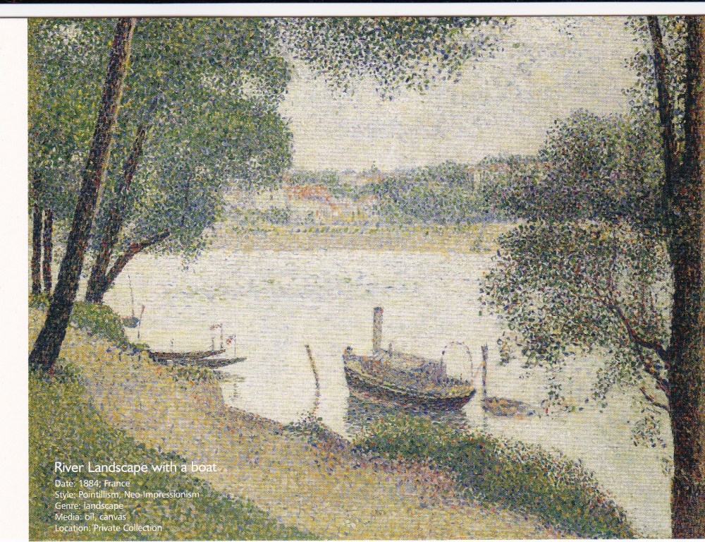 4 Jessica Gershon S River Landscape w a boat 1884